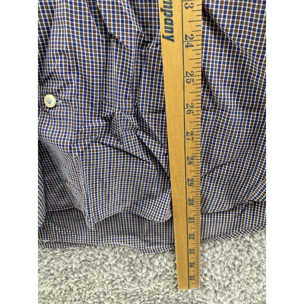 Peter Millar Long Sleeve Checker Plaid Shirt Button Down Men Size M 100% Cotton - Picture 4 of 6
